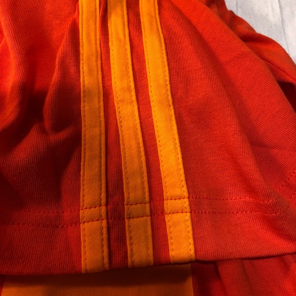 Adidas 3 stripe T-shirt Men’s Large climalite cotton 2013 release NWT Orange - Picture 4 of 12